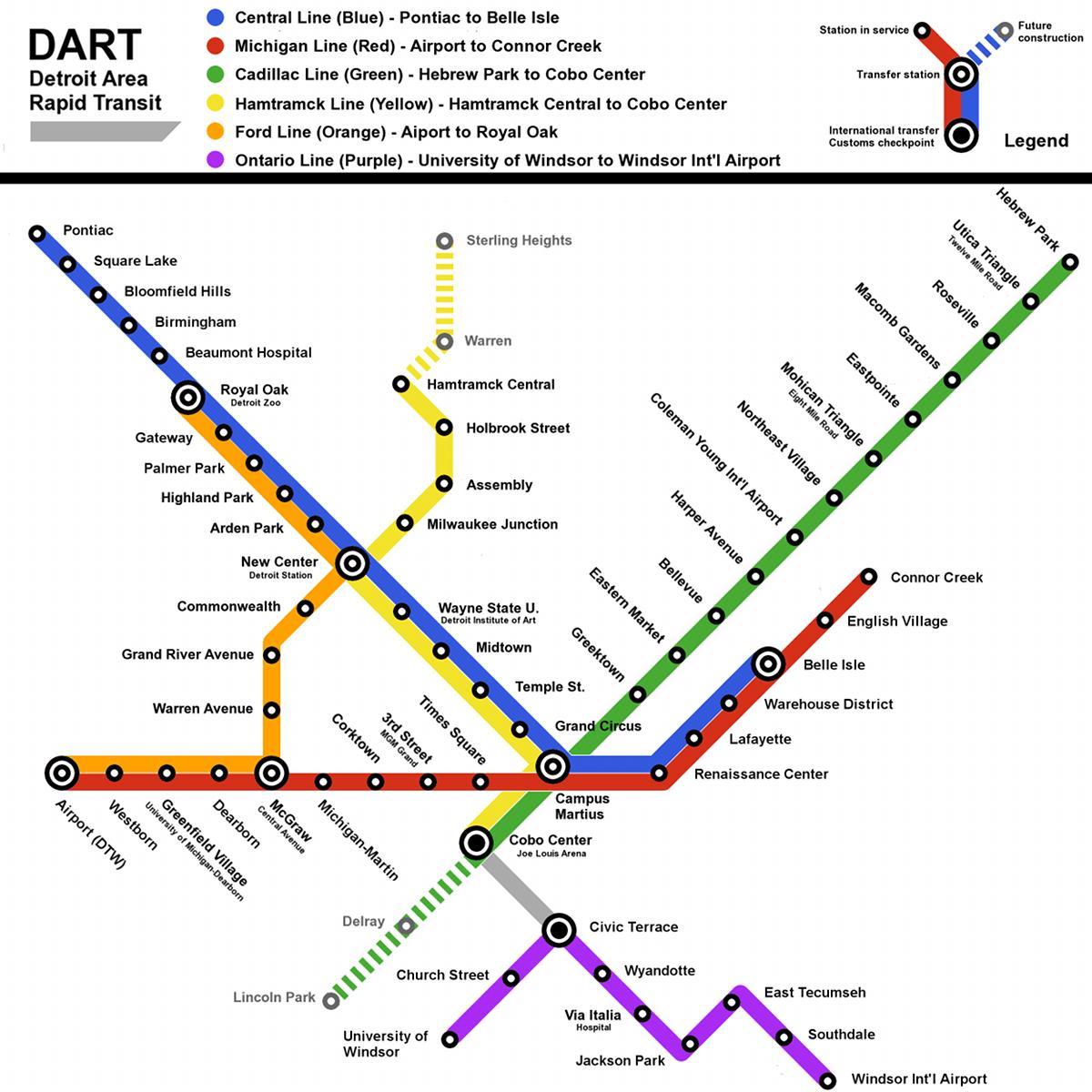 خريطة مترو ديترويت