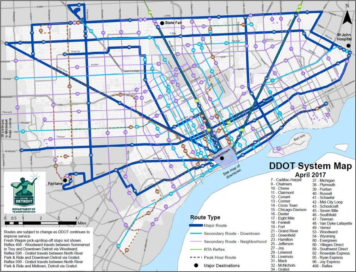 خريطة ديترويت الحافلة