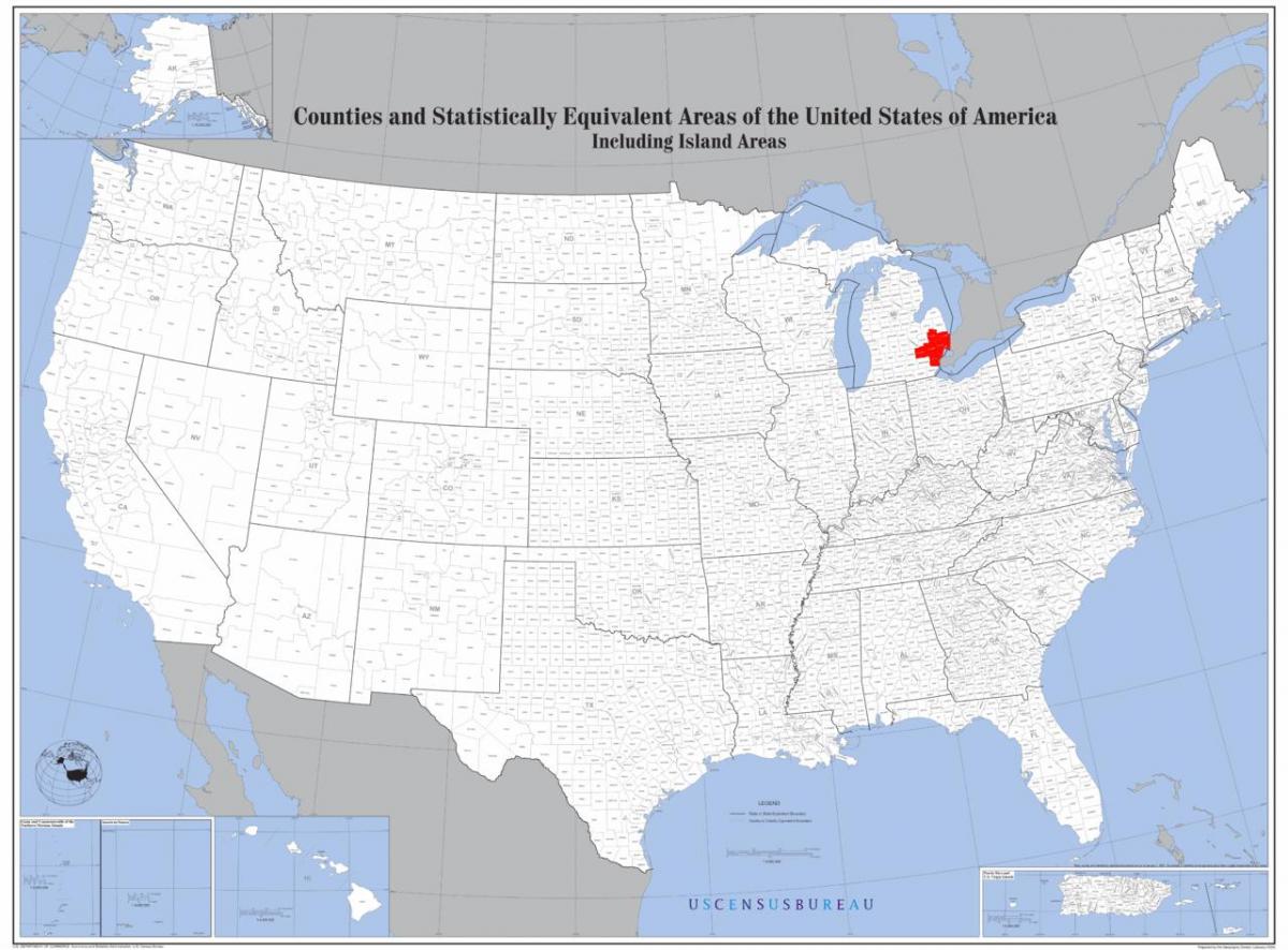 ديترويت الموقع على الخريطة