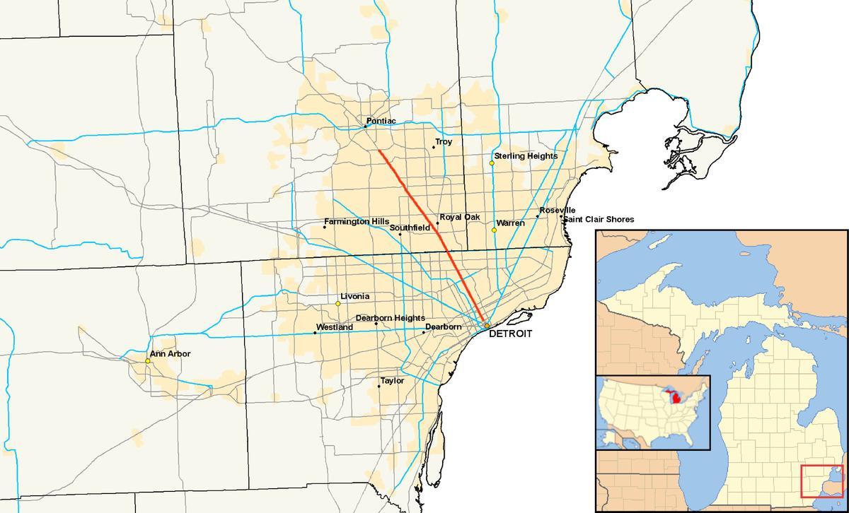 ديترويت البلديات خريطة